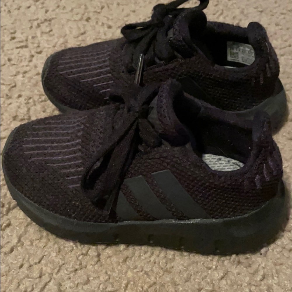 Kids black Adidas shoes